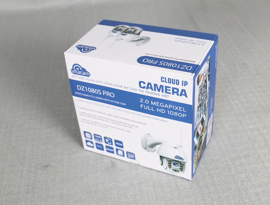 Camera ngoài trời vitacam dz1080s pro xoay 355 độ, đàm thoại 2 chiều